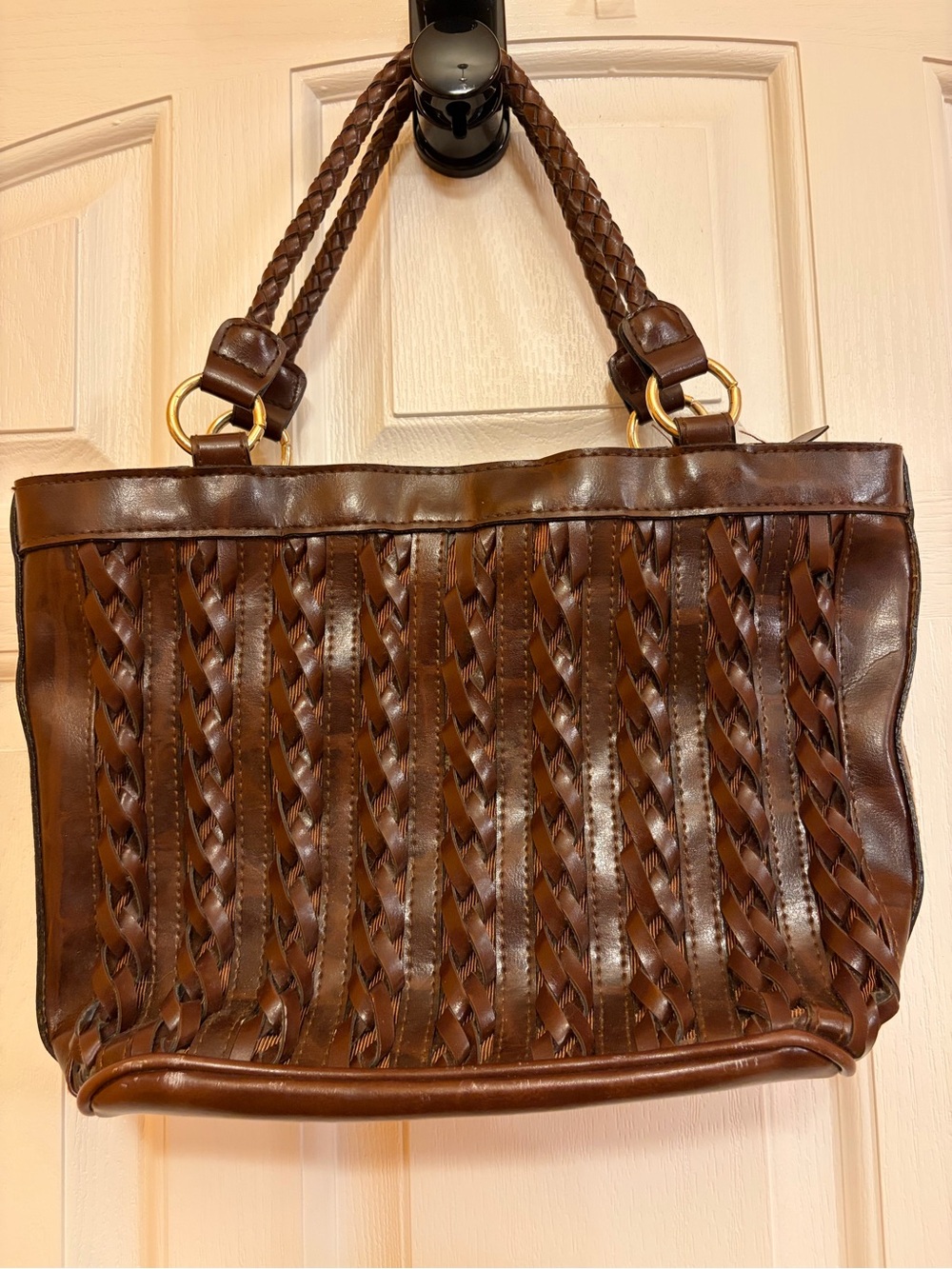 Naturalizer Brown Braided Leather Tote